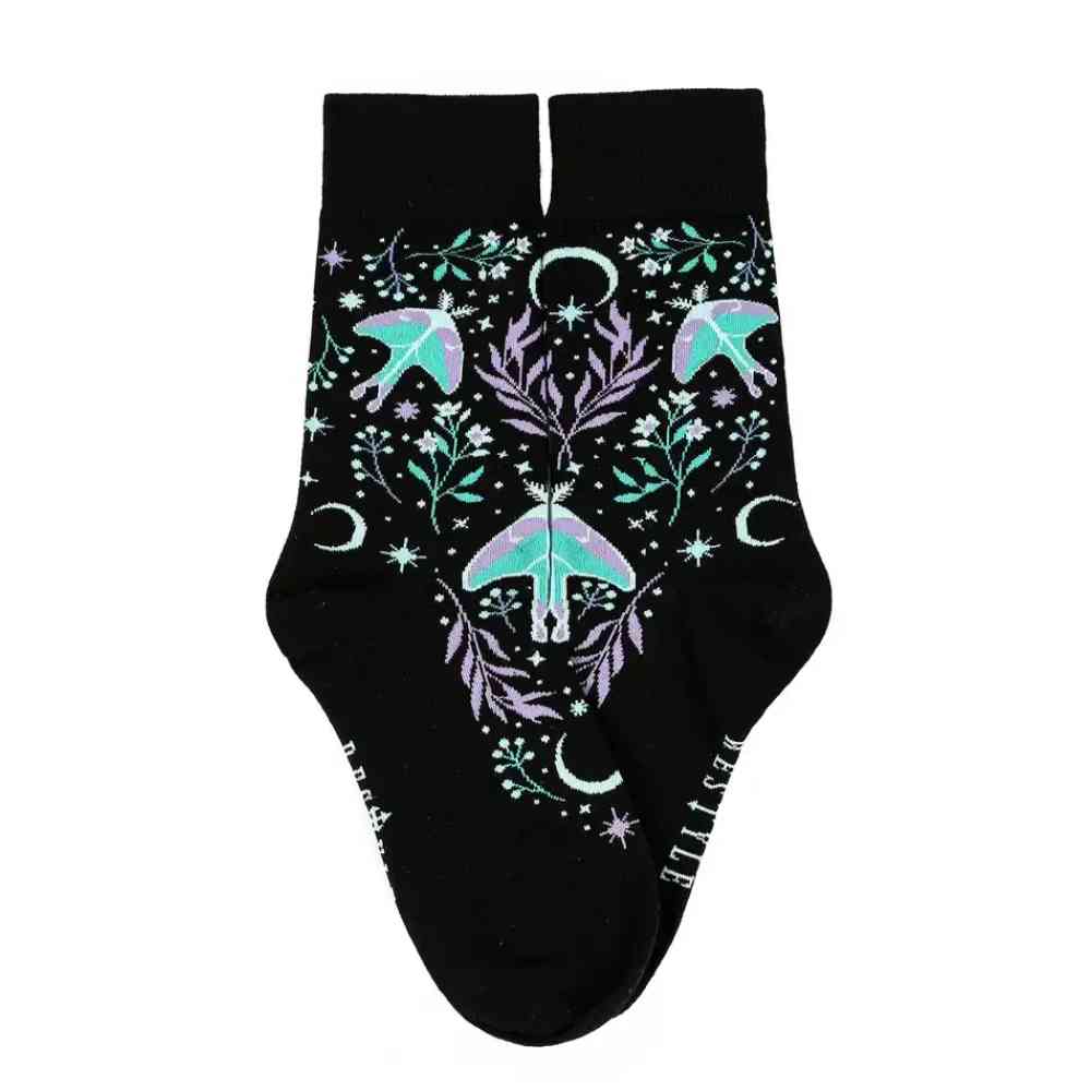 Restyle - Moonglow Jaquard Socken - Schwarz
